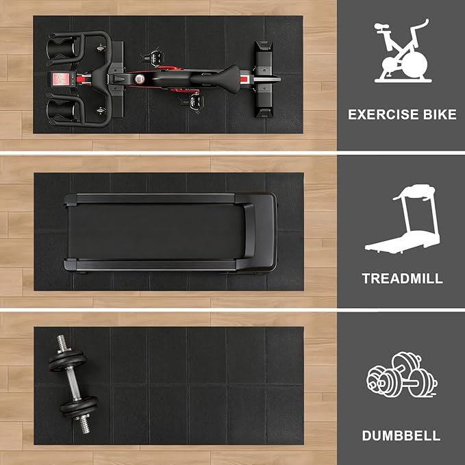 Walking Pad Mat for Carpet, Treadmill Mat for Hardwood Floor, 55"x23.6" High Density, 1/4 Thickness, Non-Slip, Foldable, Floor Protection for Treadmill pad, Elliptical, Bike, Noise Shock Absorption