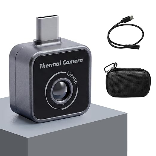 Thermal Camera, Thermal Imaging Camera for Android, 128x96 Ture IR Resolution Infrared Camera, 14℉ to 842℉（-10℃ to 450℃), 10 Color Palettes