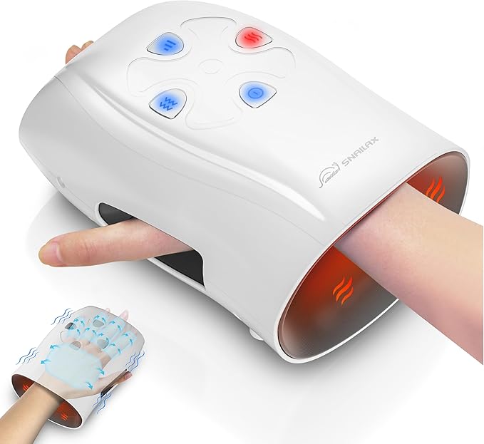 Snailax Hand Massager with Heat and Compression - Father Day Gift, Hand Massager for Arthritis and Carpal Tunnel Finger Numbness, FSA Eligible, Cordless Hand Massagers for Palm & Wrist Circulation