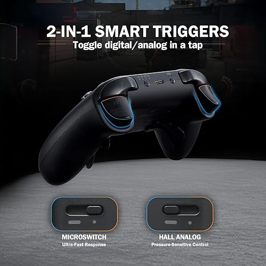 GuliKit TT MAX Bluetooth Gaming Controller for PC/Switch 2/Switch/Android/iOS, Ultra-Fast Gamepad with Adjustable TMR Joysticks, Hall & Micro Triggers, 4 Rear Paddles, Switch 1/2 Wake-Up & Multi-functional Adapter