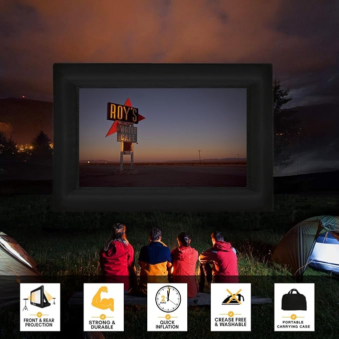 GZKYYLEGS 20 Feet Inflatable Projector Screen Outdoor Inflatable Movie Screen with Air Blower Storage Bag, Easy Set Up Blow Up Screen for Backyard Movie Night, Theme Parties, Celebrations