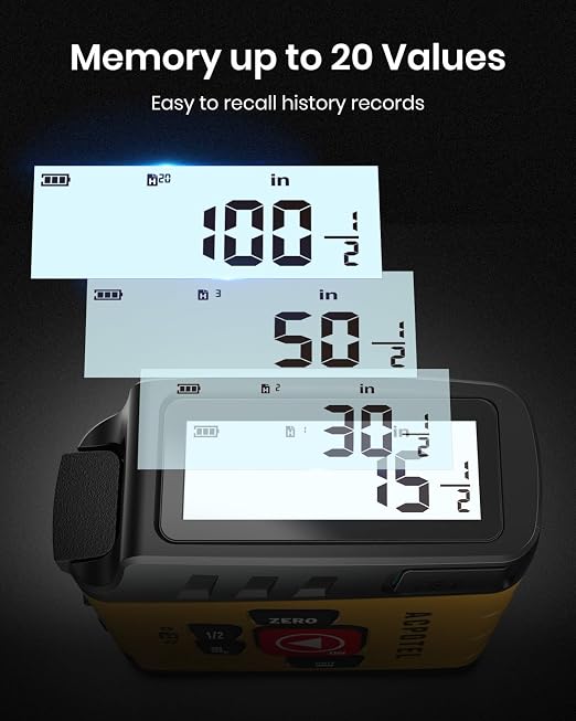 3-in-1 Digital Tape Measure with Laser, 165Ft Laser Tape Measure & 16Ft Digital Measuring Tape, 8 Metric and Imperial Units, Distance Area Volume 1/2 midpoint, Laser Measure Tool, Almighty Tools, APP