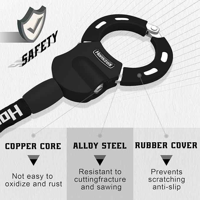 Electric Scooter Locks Anti Theft, E Scooter Phone Holder & Scooter Chain Lock with Key, Heavy-Duty Anti-Theft Lock with Waterproof Storage Bag, Accessories for Electric Scooters and Bicycles
