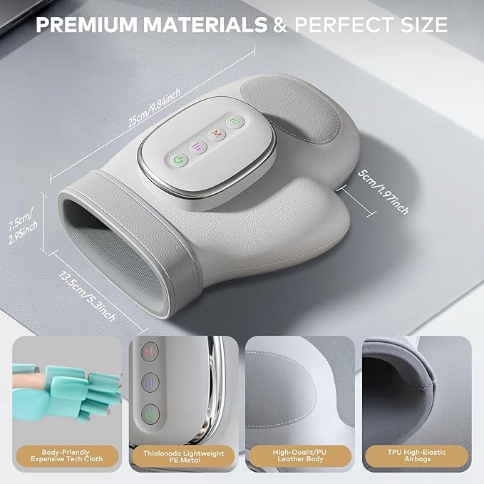 Therapeutic Hand Massager with Heat Therapy & Compression - Arthritis Pain Relief & Muscle Recovery, 3D Compression with 13 Airbags for Office Workers/Gamers/Post-Surgery Care
