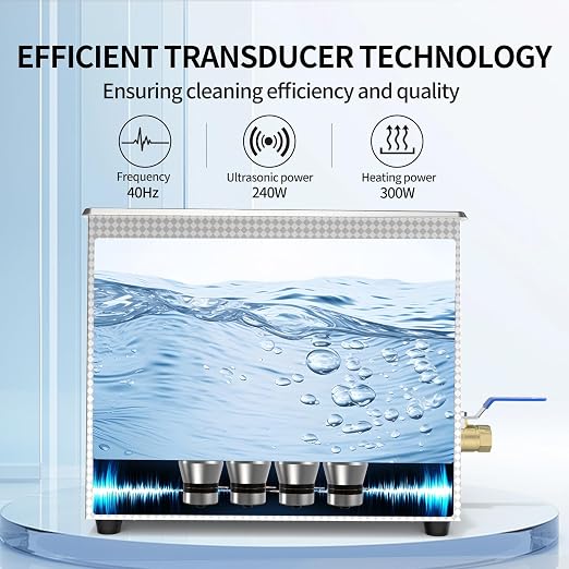 Granbo Ultrasonic Cleaner 10L 240W Jewelry Cleaner Ultrasonic Machine 40kHz with Heater Timer and Degassing,110V Digital Ultrasonic Jewelry Cleaner for Jewelry Glass Eyeglass Dental Parts Cleaning