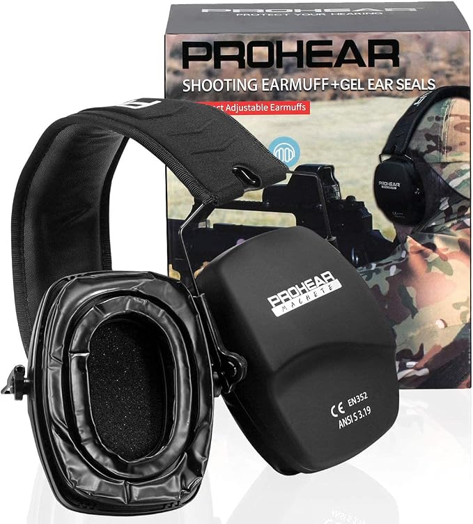 PROHEAR Ear Protection Safety Earmuffs for Shooting Noise Reduction Slim Hearing Protector
