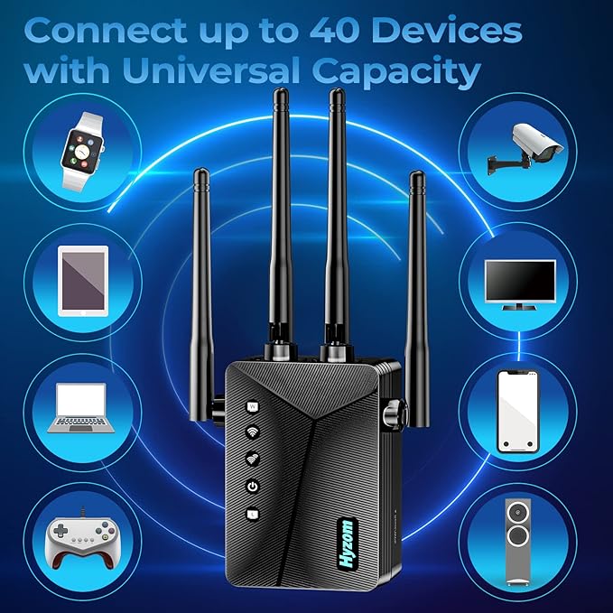 WiFi Extender, 2026 Strongest WiFi Extender Signal Booster, Whole Home Internet Repeater Covers up to 15,000 sq.ft and 50 Devices, Easy Setup | Banish WiFi Dead Zones