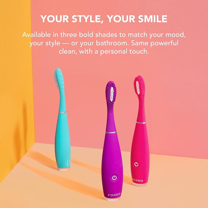 FOREO ISSA 4 Smile Electric Toothbrush – Compact & Travel-Friendly, 4-in-1 Hybrid Brush Head, Tough on Plaque, Long Battery Life (265 Days), 6-Month Brush Head Replacement – Wild Strawberry