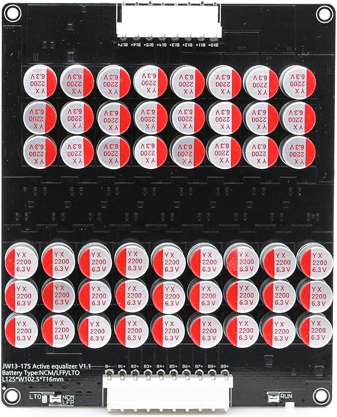 13S 14S 15S 16S 17S 5A Active Equalizer Balancer LFP Lifepo4 Lithium Li-ion Lipo/Titanate LTO Battery Energy Transfer Active Equalization Module Capacitor Faster Whole Group Balancing