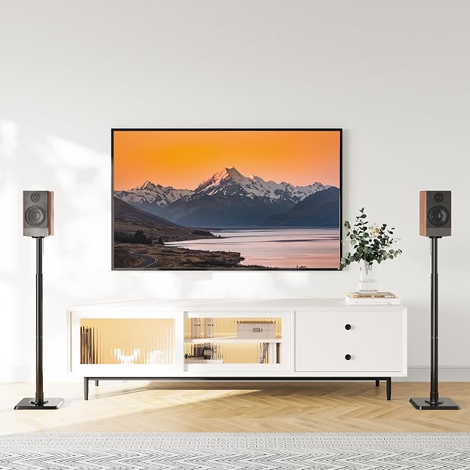 Mounting Dream Speaker Stands Height Adjustable for Satellite & Small Bookshelf Speakers, Set of 2 Floor Stand Mount for Bose Polk JBL Sony Yamaha and Others - 11LBS Capacity MD5402