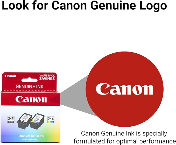 Canon PG-245 XL/CL-246 XL Genuine Ink Value Pack (2 Cartridges), Compatible with iP2820, MG2420/2924/2920/3020/2522/2525, MX492, TS3120/302/302a/202/202a/4520/3320, (Pack of 2)