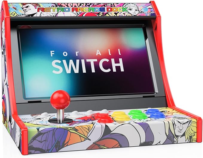 Retro Arcade Machine for Switch/OLED/Switch 2 with Chat C Button ,Red(Screen Not Included)