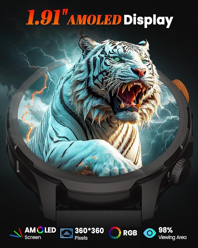 Military Smart Watches for Men Fitness Tracker Watch, 1.91" Men's Smart Watch with 1000mAh/5 ATM Waterproof/LED Flashlight/110+ Sport Modes/Heart Rate/SpO2/Sleep, Men's Watches for Android & iPhone