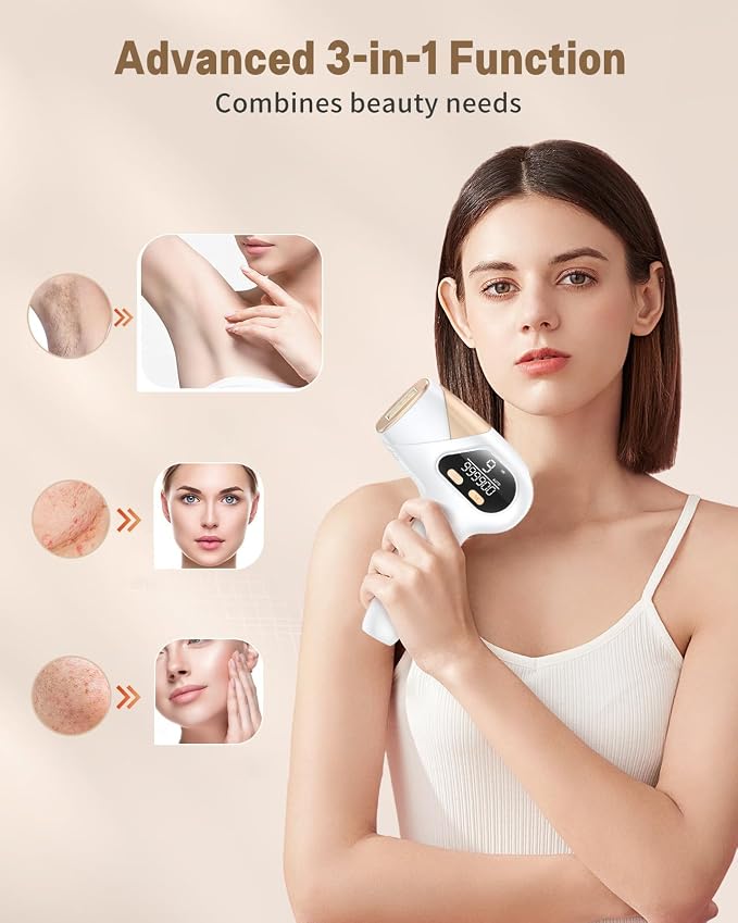 IPL Hair Removal, Laser Hair Removal for Women and Men, Safe at-Home Epilator Hair Removal Device for Armpits Back Legs Arms Face Bikini Line