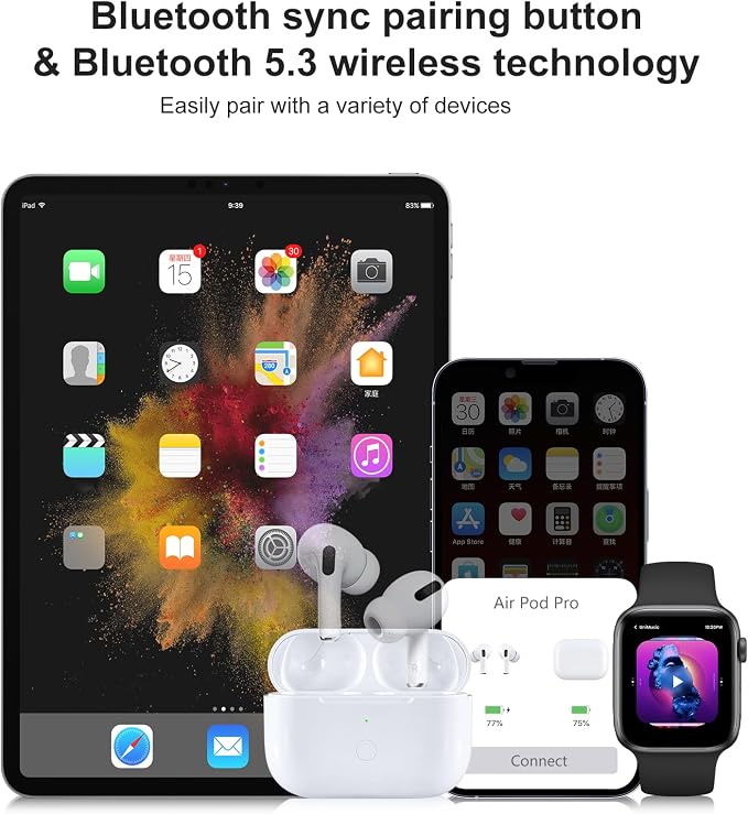 Wireless Charging Case Replacement Compatible with AirPod Pro 1st & 2nd Generation, Air Pod Pro 1 2 Charger Case,USB-C Charging Port