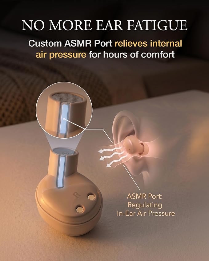 Final Audio ZE500 True Wireless ASMR Earbuds - Ultra-Compact Bluetooth Sleep Earbuds for Side Sleepers, 3D Binaural Sound, Zero Ear Pressure, Custom Tuned for Relaxation & ASMR (Cream)