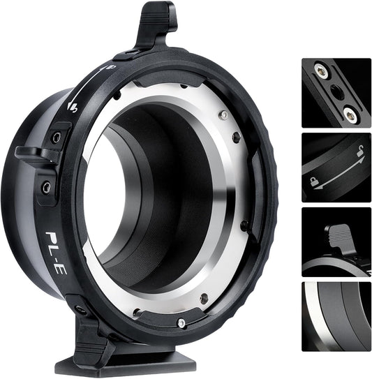 VILTROX PL-E Lens Adapter, Lens Converter Ring Camera Lens Mount Adapter Ring Compatible with PL Lens to Sony E/NEX Mount Cameras A7S3/FS7/5/FX9 /A7R4/R3/a Series/Nex Series