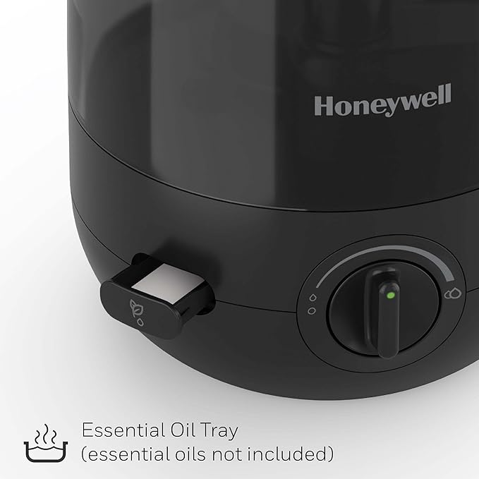 Honeywell Ultra Comfort Cool Mist Humidifier, No Filter, Easy to Fill and Clean, Cleaning Brush Included, Ultra Quiet, Use Air Humidifier with Essential Oils for Extra Comfort, Black, HUL545B