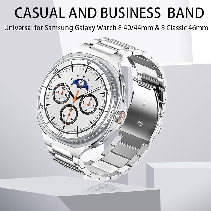 GOLDTOLUCK No Gap Stainless Steel Band Compatible with Samsung Galaxy Watch 8 7 6 5 4 Classic FE Pro Ultra 40mm 44mm 46mm 43mm 47mm 45mm 42mm Replacement Men Women Milanese Metal Elegant Casual