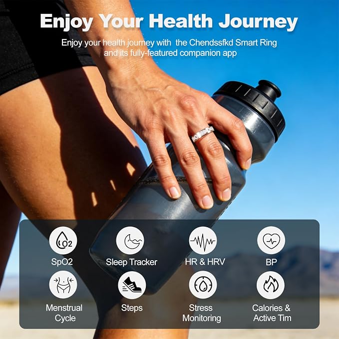 Smart Ring for Women Fitness Ring Health Ring, No Subscription Fee White 8#