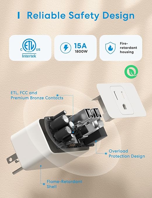 meross Smart Plug Mini, 15A & Reliable Wi-Fi, Support Apple HomeKit, Siri, Alexa, Echo, Google Assistant and Nest Hub, App Control, Timer, No Hub Needed, 2.4G WiFi Only, 2 Pack