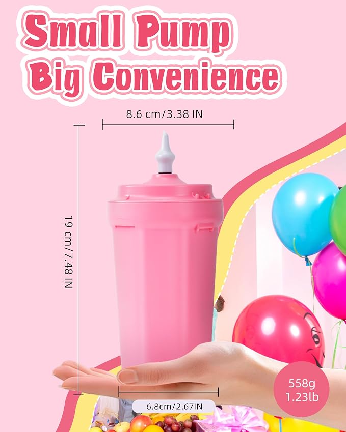 Portable Balloon Pump Electric, Rechargeable Cordless Balloon Pump Inflator for All Balloons, Latex 260q Foil Mylar Balloon Inflation, Quick-Fill Inflator& Deflator for Inflatables
