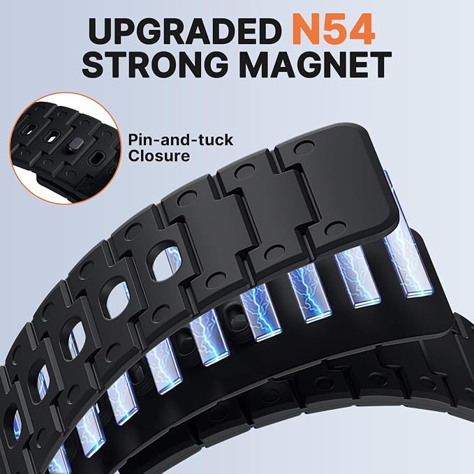 Bandletic Compatible with Garmin Fenix 8 51mm 7X 6X 5X Watch Band - 26mm Quick Fit Magnetic Silicone Bands Replacement for Fenix 7X 6X Pro/5X Plus/3 HR/Instinct 2X Solar 3 50mm/Enduro/Tactix/Epix Pro2