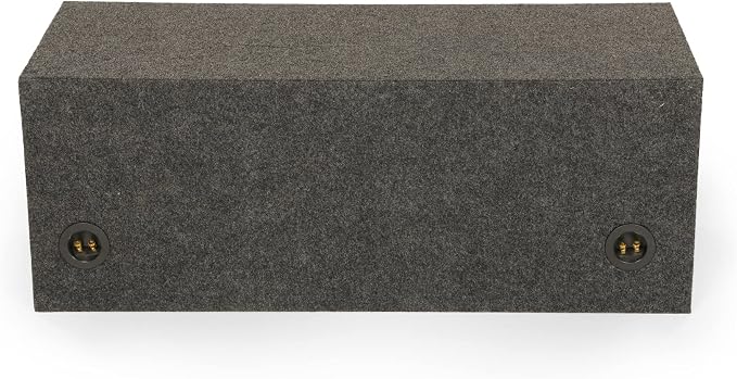 QPower QBASS Dual 12 Inch Car Audio Subwoofer Box, Charcoal Gray Carpet Finish - MDF Woofer Enclosure, Single Slot Port Vent, Deep Bass Sound System for Truck and Stereo