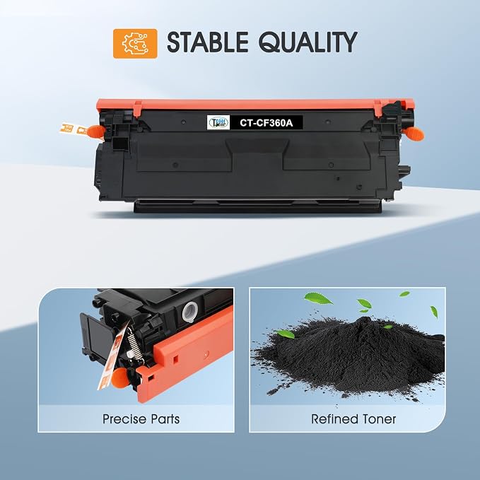 508X 508A Black Toner Cartridge 2-Pack High Yield Compatible for HP 508A 508X M553 CF360X CF360A for Color LaserJet Enterprise M553 M552 MFP M577 M553dh M553dn M553n M553x Printer Ink (New Version)