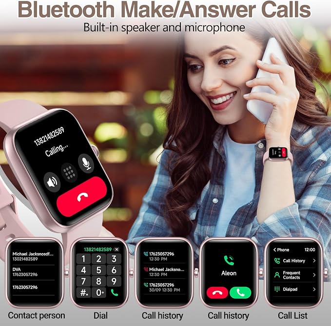 Smart Watch for Women Men with Bluetooth Call, Alexa Built-in Smartwatch, 1.83"DIY Dial Fitness Watch with Sleep Heart Rate Monitor, 110+ Sport Modes, IP68 Waterproof Watch Compatible with Android iOS