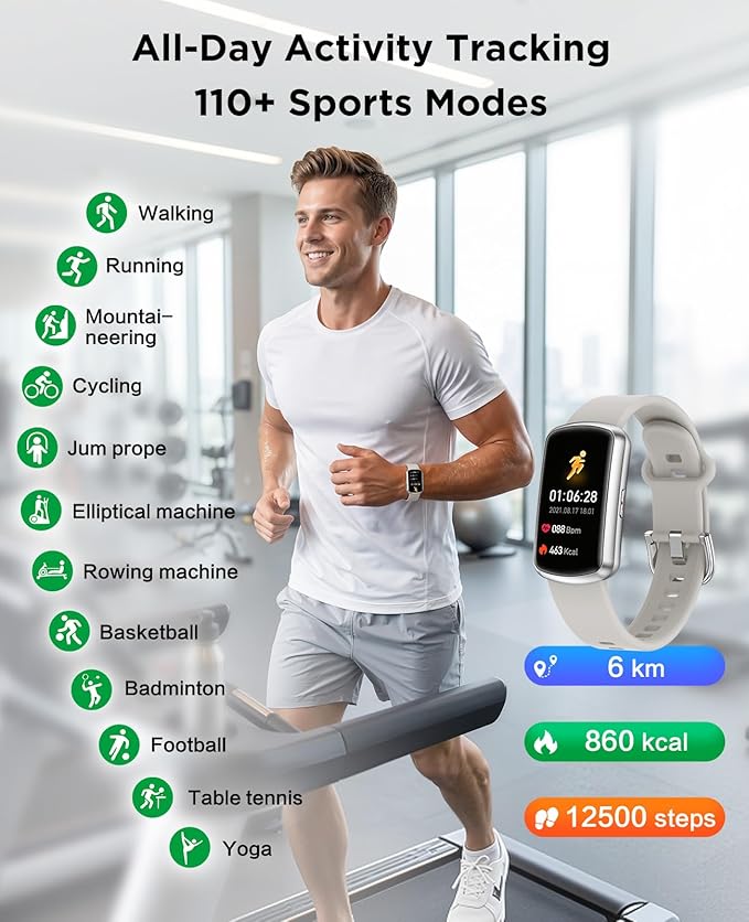SOUYIE Smart Watch Fitness Trackers for Women Men, 1.47″ HD Curved Screen, 24/7 Heart Rate/SpO2/ Blood Pressure Monitor, Sleep Tracker, 110+ Sports Modes, Waterproof Activity Tracker for Android iOS