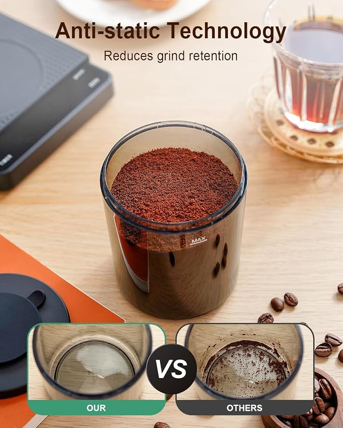 MOKKOM Electric Conical Burr Coffee Grinder with Removable Coffee Scale, Anti-static Coffee Bean Grinder, 31 Grind Settings and Precision Timer for Espresso Pour Over, French Press Stainless Steel