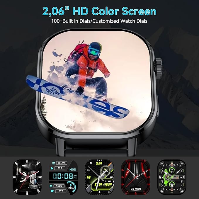 Smart Watch for Men Women (Answer/Make Calls), 2026 New Fitness Tracker Built-in GPS, 2.06"HD Fitness Watch with 110+ Sports Modes, Heart Rate/Sleep Monitor, 5ATM Waterproof for Outdoor Android iOS