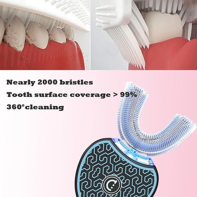 Automatic Toothbrush,Sonic toothbrushes for Adults,Electric Toothbrush Teeth Whitening Kit,Sonic Glow Toothbrush,Equipped with Two Replacement Brush Heads,White