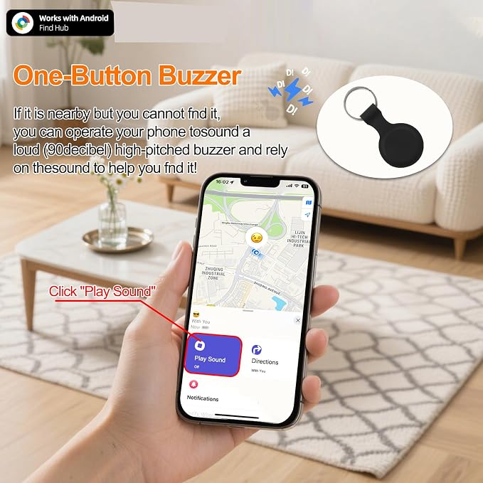GPS Car Tracker for Vehicles for Android Strong Magnetic, No Monthly Fee, Waterproof, 365-Day Battery, Mini & Hidden Vehicle Tracker