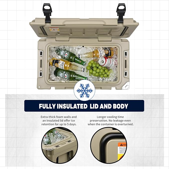 EchoSmile 25/30/35/40/60/75 Quart Rotomolded Cooler, Built to Stand up to The Rigors of The Journey