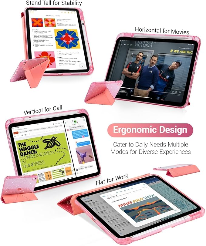 CoBak Case for iPad (A16) 11th Generation 11 Inch 2025, iPad 10th Generation Case 10.9 Inch 2022 - Protective Cover with Multi-Angle Includes Portrait Stand, Pencil Holder and Auto Wake/Sleep
