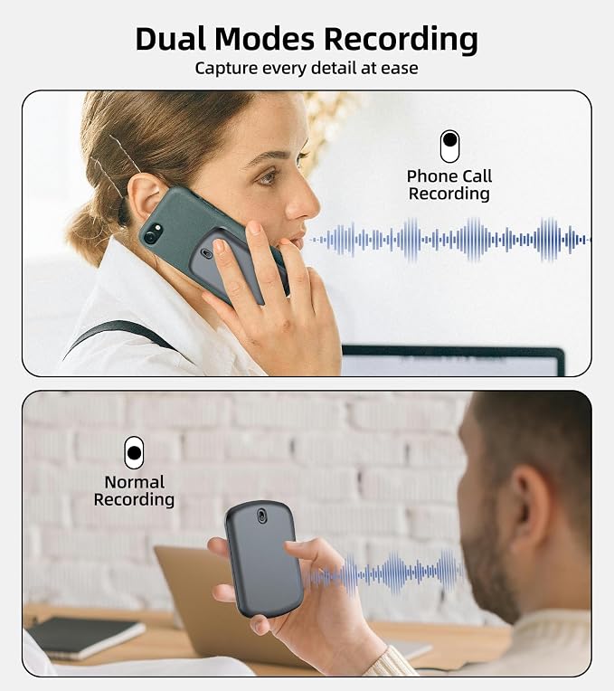AI Note Taker Transcription with APP 128GB Voice Recorder for Phone Call | Magnetic Audio Recording Device, Portable Transcriber, Digital Recorder for Note Taking, Lectures, Meetings, Classroom