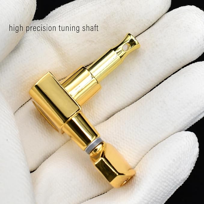 FretJoyB 18:1 Guitar Tuning Pegs 6 in Line Standard Guitar Tuners Tuning Keys Replacement for Acoustic or Electric Guitars-Gold(6 Right)
