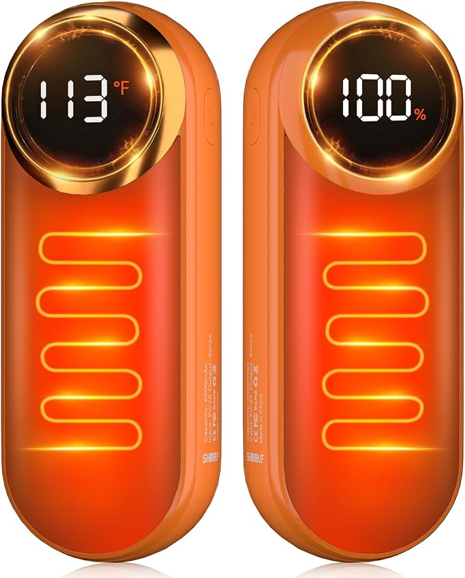 Rechargeable Hand Warmers 2 Pack - Magnetic AI Electric Hot Hands with LED Light, 3 Heat Settings Double Sided, 15H Battery Life, Portable Electric Heater for Outdoor，Hunting Camping ， Christmas Gifts