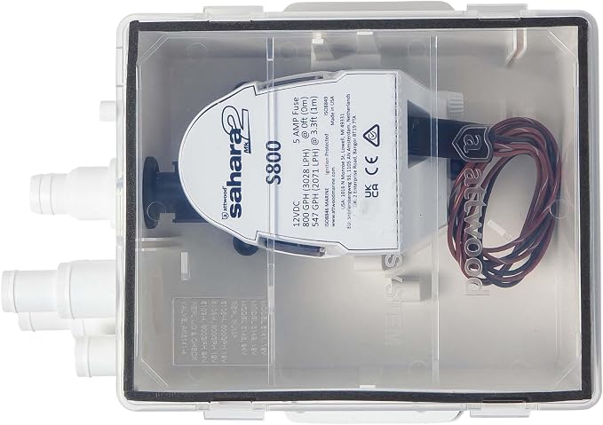 Attwood 5142-4 Marine Shower Sump System MK2, 800 GPH Pump, 12V, Standard Sized Box