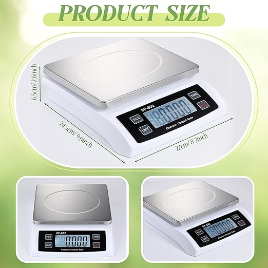 Copkim Large Digital Kitchen Scale 66LB 30kg Commercial Food Scale Stainless Bread Scale with LCD Display Commercial Weighing Devices for Baking Cooking(Silver)