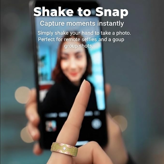 Smart Ring for Women Gift, Fitness & Vital Signs Monitoring, Sleep Tracker/Remote Photography/No Subscription(Yellow,7#)