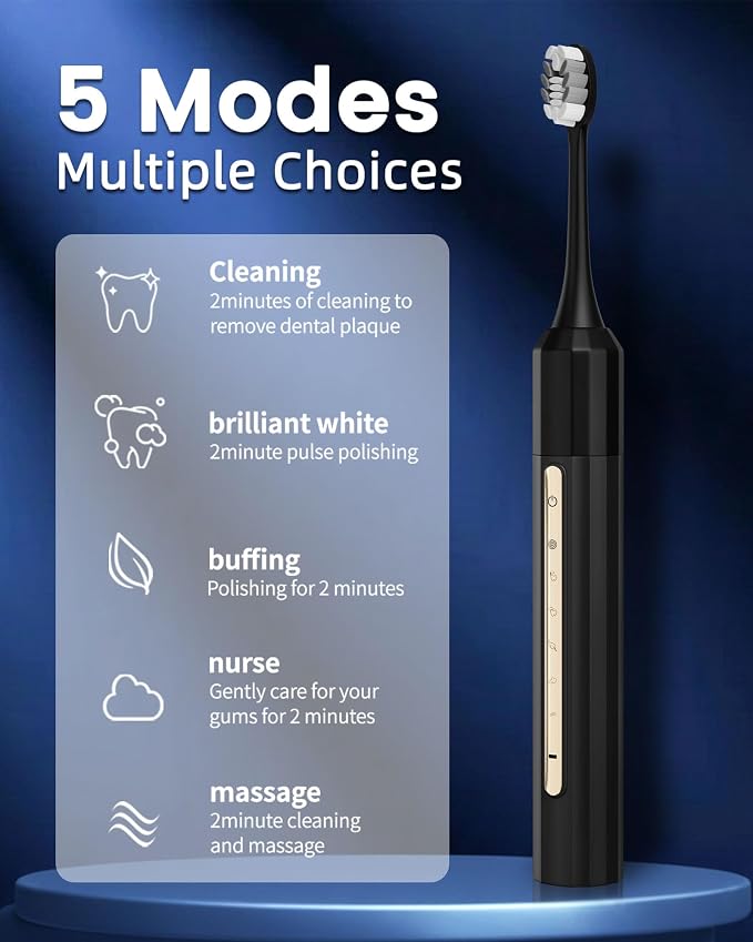 Water Flosser and Electric Toothbrush Combo,2-1 Oral Clean Kit, 5-Speed Sonic Electric Toothbrush & 4-Speed Portable Water Flosser to Clean Teeth and Protect Gum Health, IPX7, Wired USB Charging