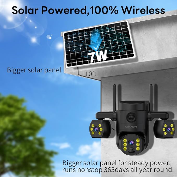 Triple Lens Outdoor Wireless Security Camera, Outdoor Cameras for Home Security, Color Night Vision, Outdoor Camera Two Way Audio for Home and Farm