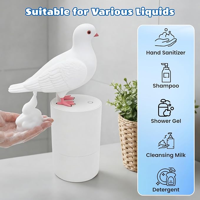 Automatic Foaming Soap Dispenser Touchless Induction Foam Hand Washer for Kitchen Bathroom Bird Design