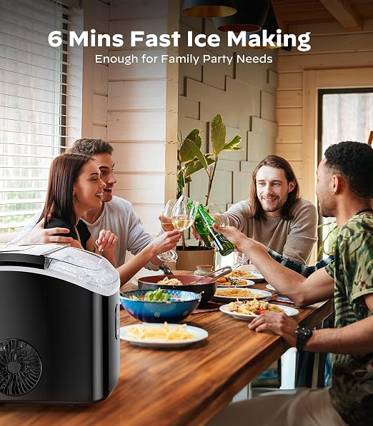 Silonn Nugget Ice Maker Countertop - 33lbs/24H, Pebble Ice Maker Machine with Self-Cleaning Function, Portable Ice Makers for Home Kitchen Office