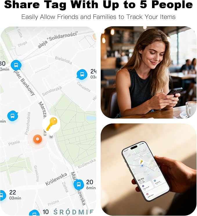 4 Pack Tracker Tags [Apple MFi Certified] Bluetooth Air Tracker Pair with Apple Find My (iOS Only) Smart Tracking Tags Keys Finder Item Locator Worldwide Tracker for Pets (4Pcs/Black)