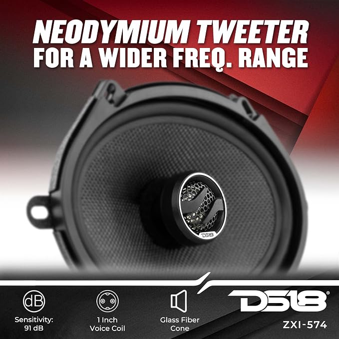 DS18 ZXI-574 Elite 5x7 Inches 2-Way Coaxial Car Speakers with Kevlar Cone 210 Watts 4-Ohm (2 Speakers)