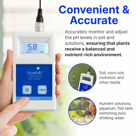 Bluelab METMULTI Multimedia PH Meter – Digital Handheld Hydroponic Nutrient and Soil PH Meter for Measuring PH Levels in Nutrient Solutions and Soil